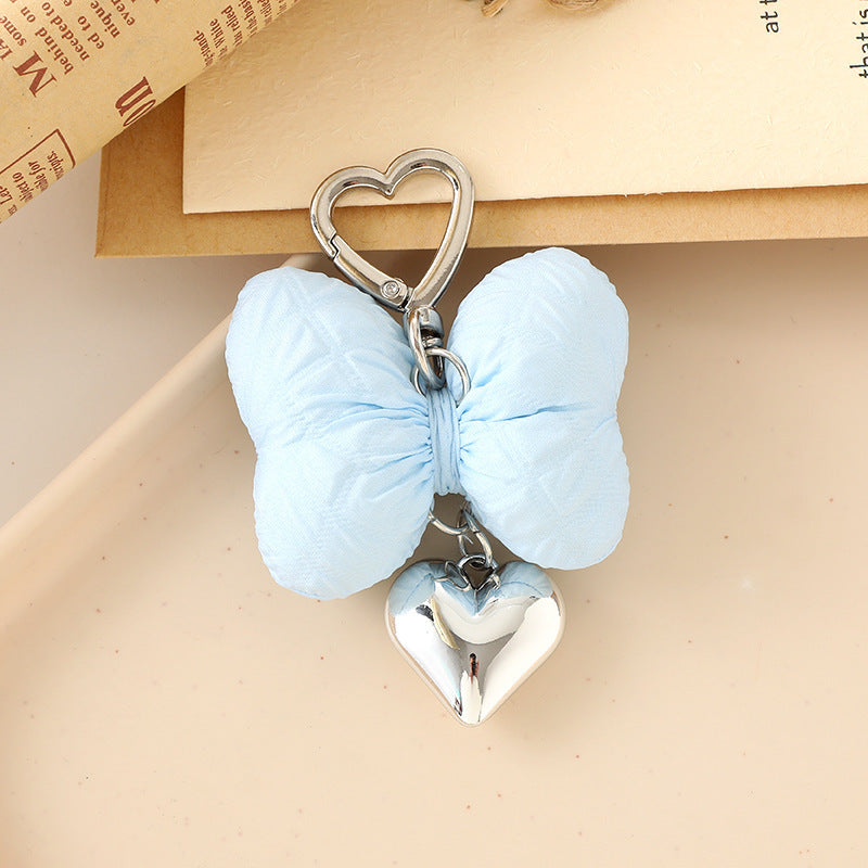 Wholesale New Cotton Leather Bow Mobile Phone Pendant High-end Sense Bag Keychain Hanging Women